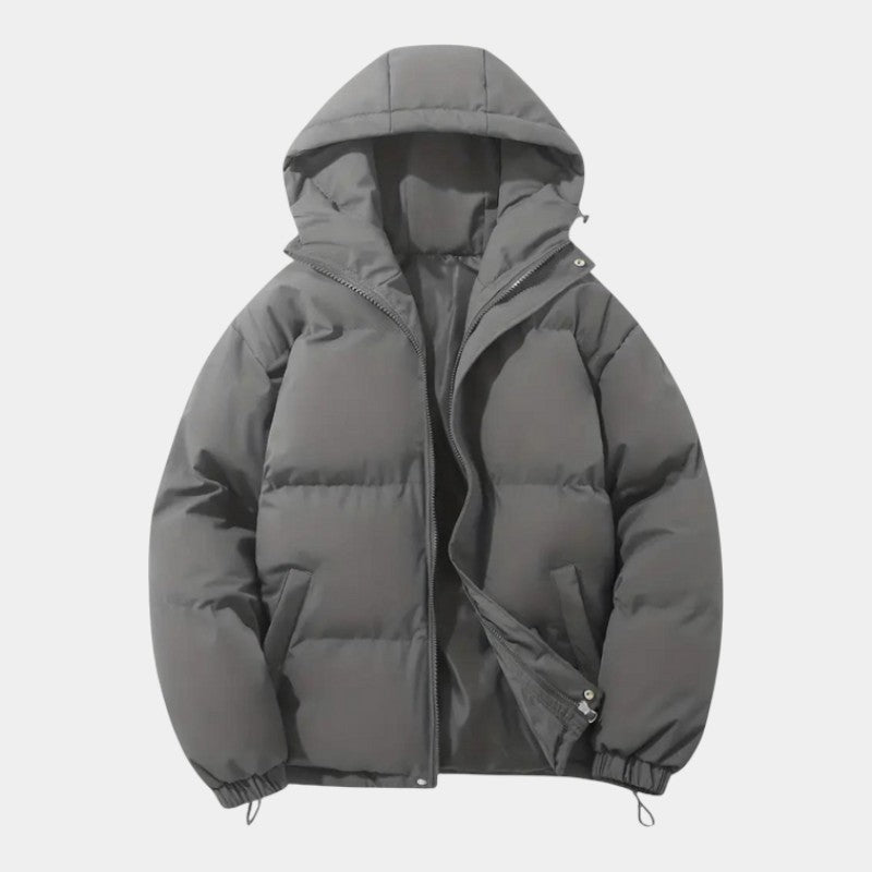 Men’s Insulating Blend Coat With Hood and Wind Shielding Cut Fit