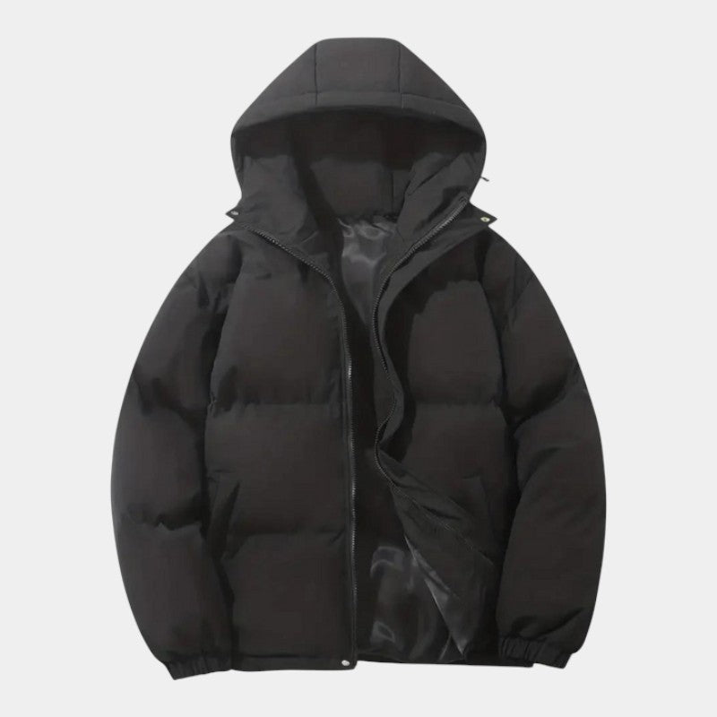 Men’s Insulating Blend Coat With Hood and Wind Shielding Cut Fit