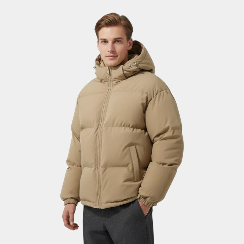 Men’s Insulating Blend Coat With Hood and Wind Shielding Cut Fit