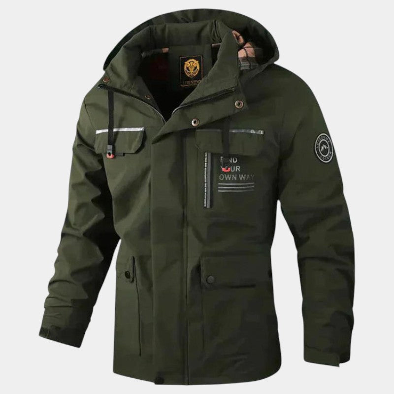 Men’s Jacket With Removable Hood and Zip Front