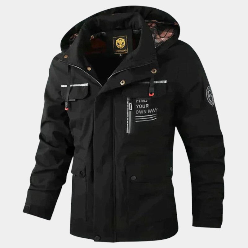 Men’s Jacket With Removable Hood and Zip Front