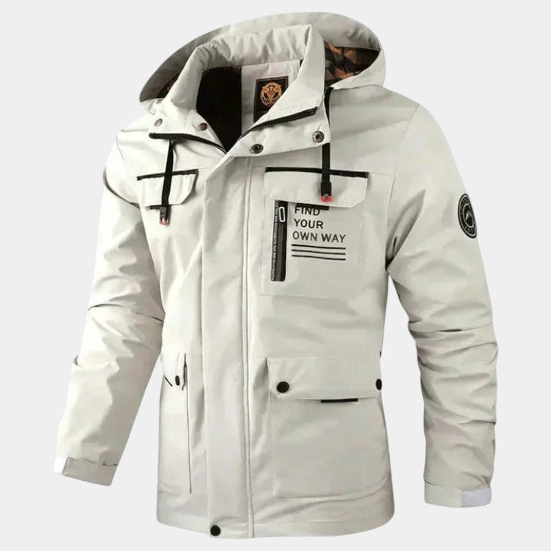 Men’s Jacket With Removable Hood and Zip Front