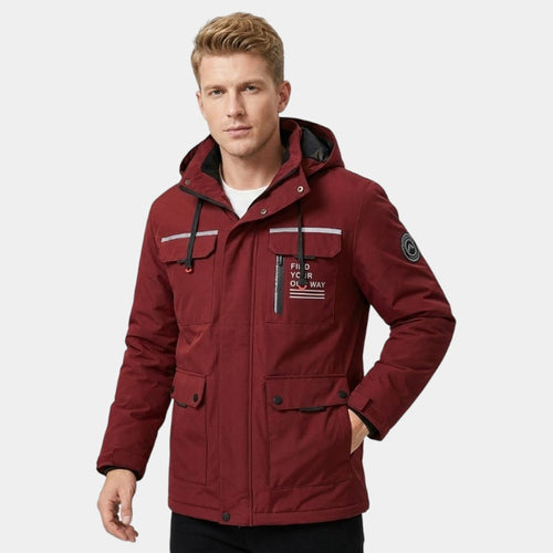 Men’s Jacket With Removable Hood and Zip Front