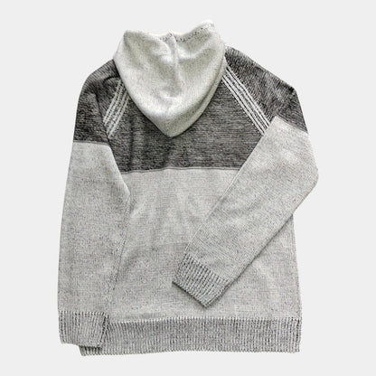 Men’s Knit Hoodie With Textured Panels