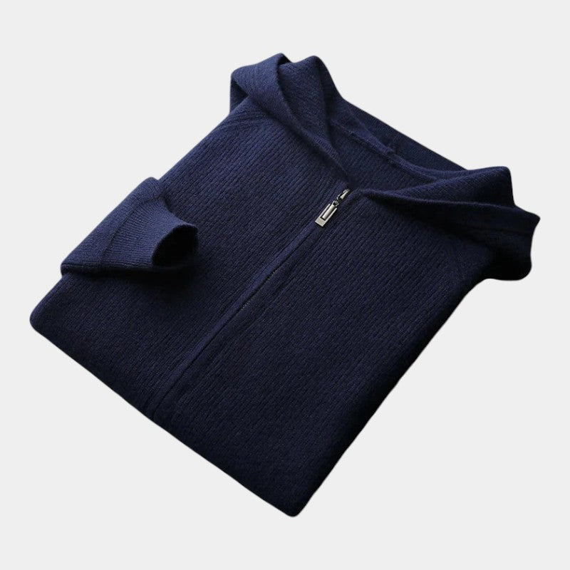 Men’s Knit Hoodie With Zip Front