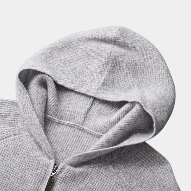 Men’s Knit Hoodie With Zip Front