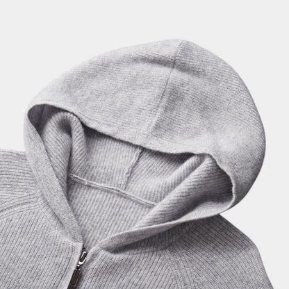 Men’s Knit Hoodie With Zip Front