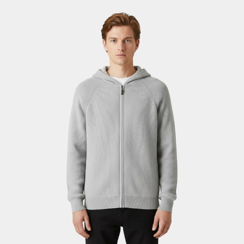 Men’s Knit Hoodie With Zip Front