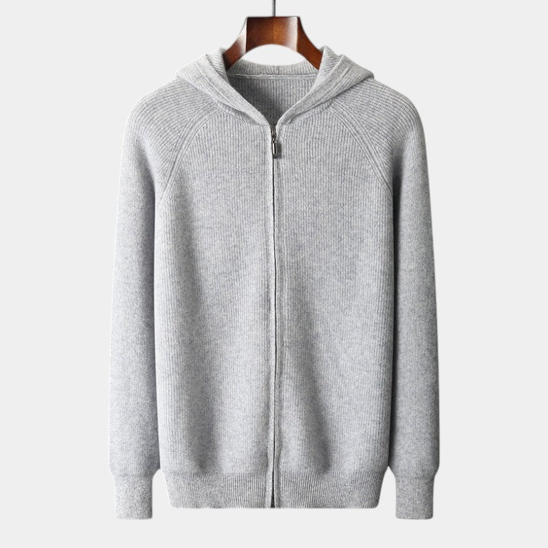 Men’s Knit Hoodie With Zip Front