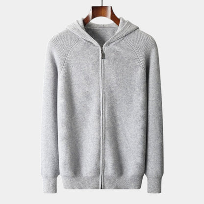 Men’s Knit Hoodie With Zip Front