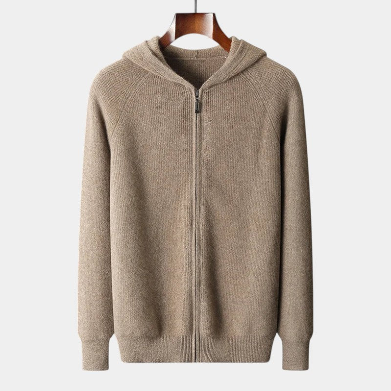 Men’s Knit Hoodie With Zip Front