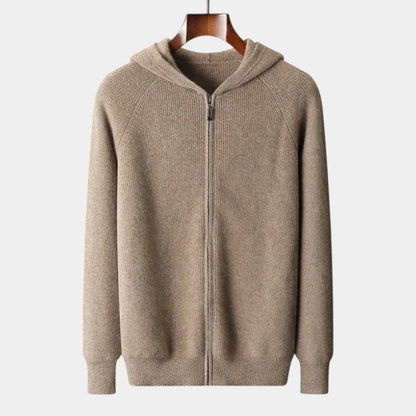Men’s Knit Hoodie With Zip Front