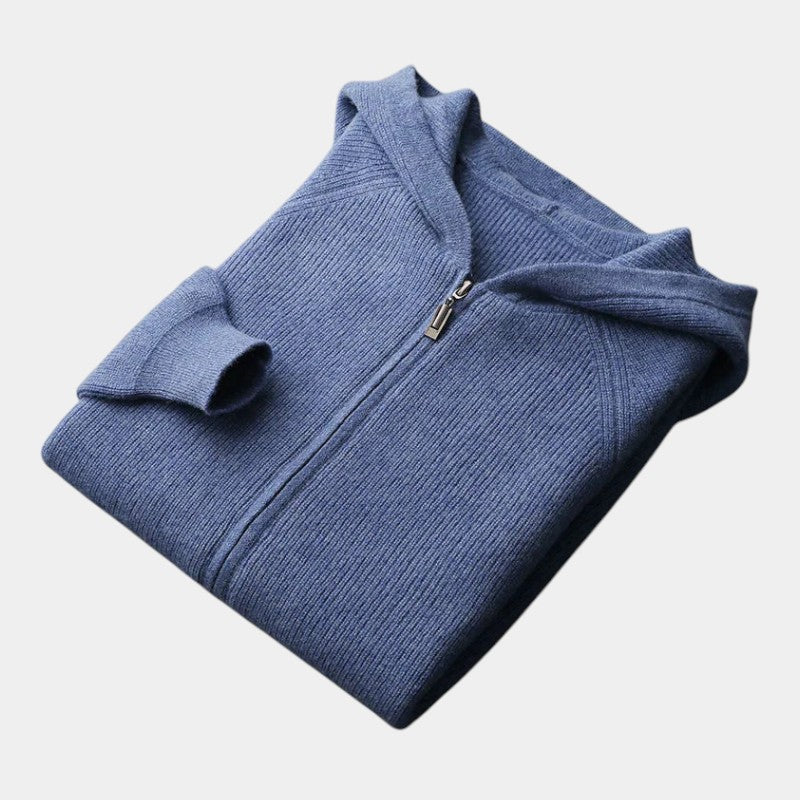 Men’s Knit Hoodie With Zip Front