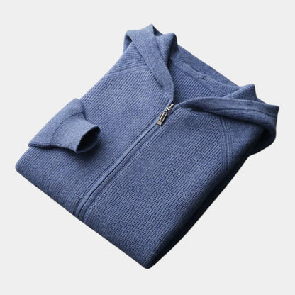 Men’s Knit Hoodie With Zip Front