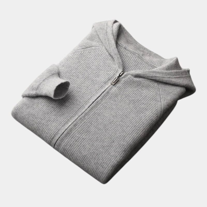 Men’s Knit Hoodie With Zip Front