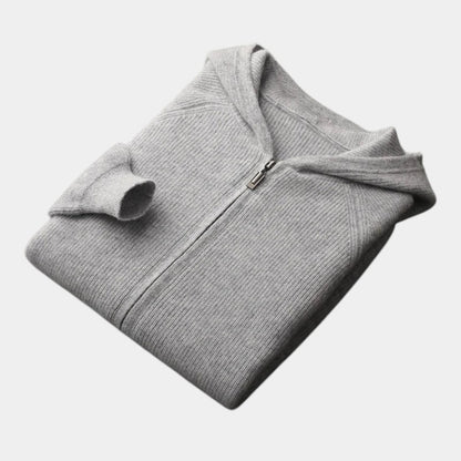 Men’s Knit Hoodie With Zip Front