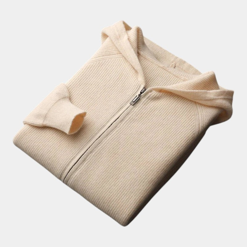 Men’s Knit Hoodie With Zip Front