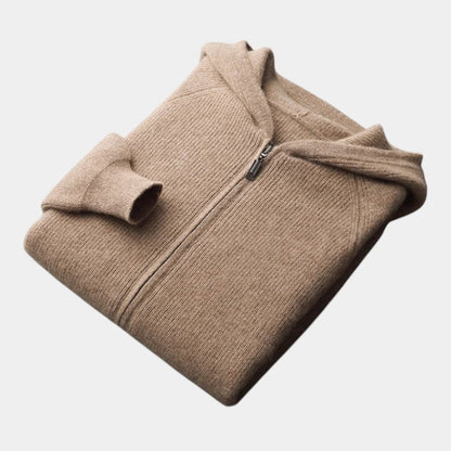 Men’s Knit Hoodie With Zip Front