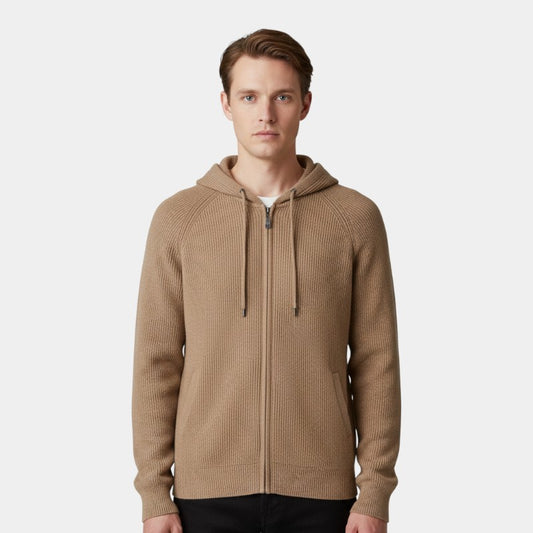 Men’s Knit Hoodie With Zip Front