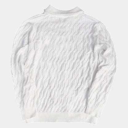 Men’s Knit Sweater With Quarter Zip and Ribbed Collar