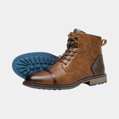Men’s Lace Up Boots With Side Zip and Ankle Height