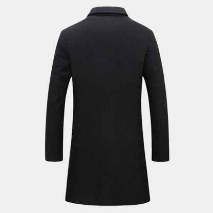 Men’s Long Coat with Button Fastening