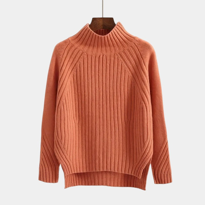 Men’s Merino Wool Roll Neck Sweater With Ribbed Design
