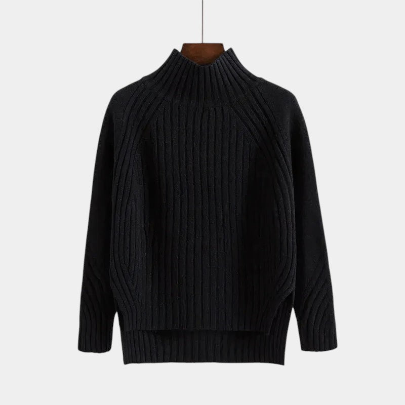 Men’s Merino Wool Roll Neck Sweater With Ribbed Design