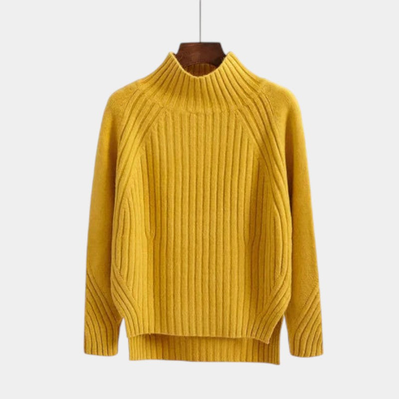 Men’s Merino Wool Roll Neck Sweater With Ribbed Design