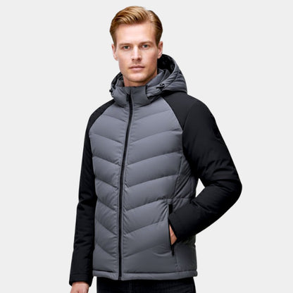 Men’s Padded Hooded Jacket With Zip Fastening