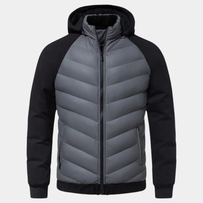 Men’s Padded Hooded Jacket With Zip Fastening
