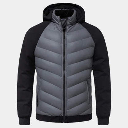Men’s Padded Hooded Jacket With Zip Fastening