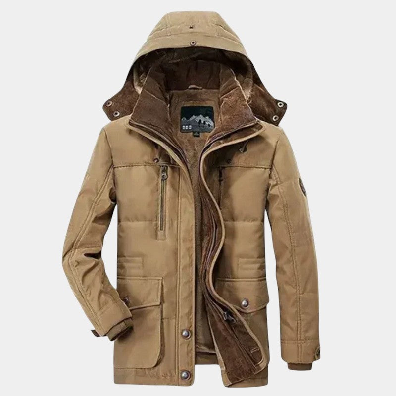 Men’s Padded Hooded Jacket With Zip Fastening