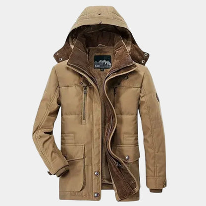 Men’s Padded Hooded Jacket With Zip Fastening