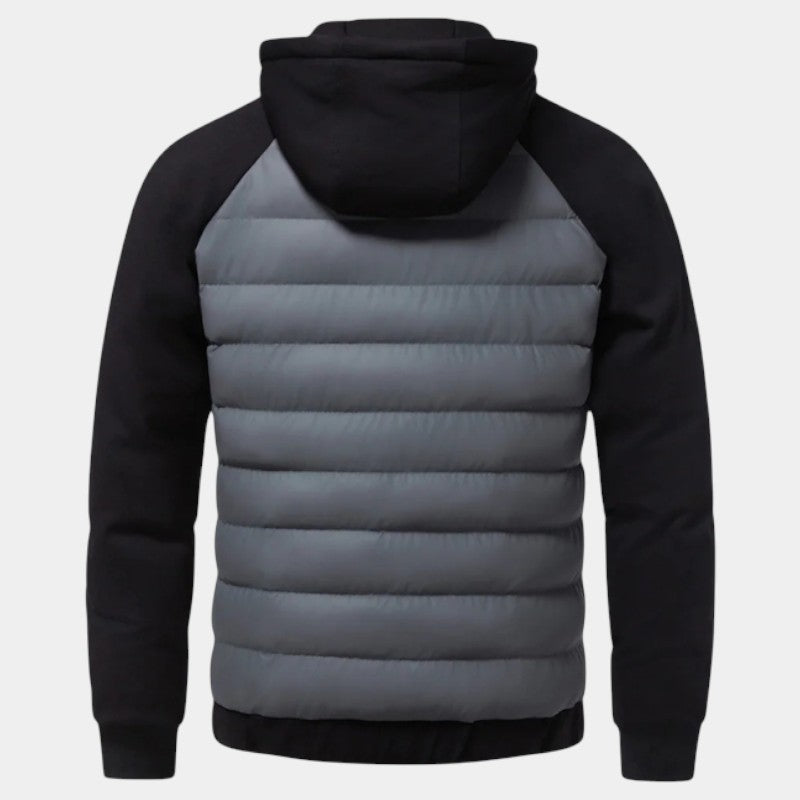 Men’s Padded Hooded Jacket With Zip Fastening