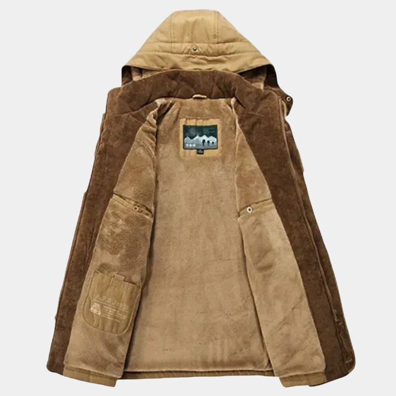 Men’s Padded Hooded Jacket With Zip Fastening