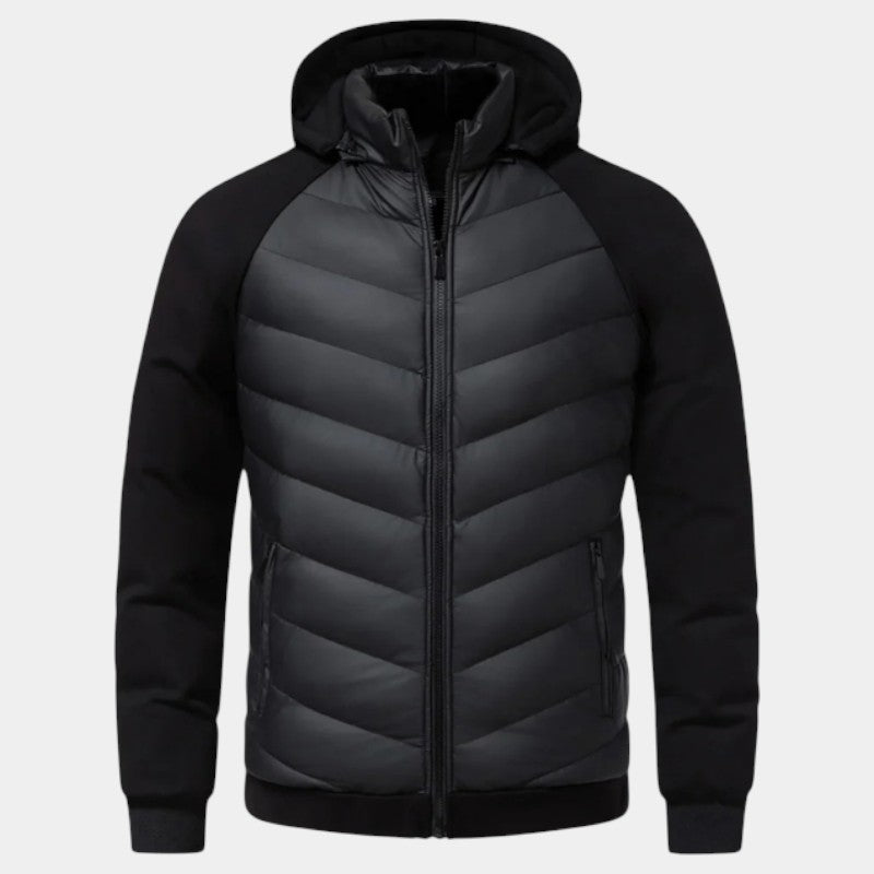 Men’s Padded Hooded Jacket With Zip Fastening