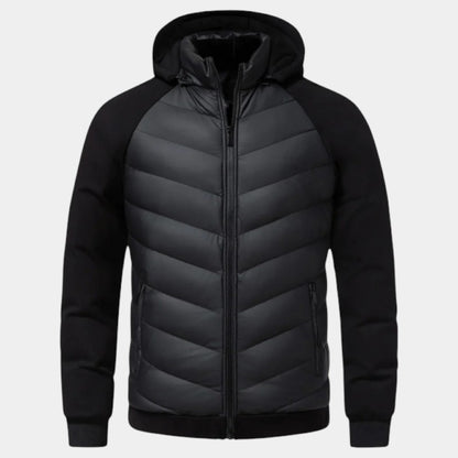 Men’s Padded Hooded Jacket With Zip Fastening