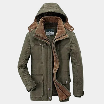 Men’s Padded Hooded Jacket With Zip Fastening