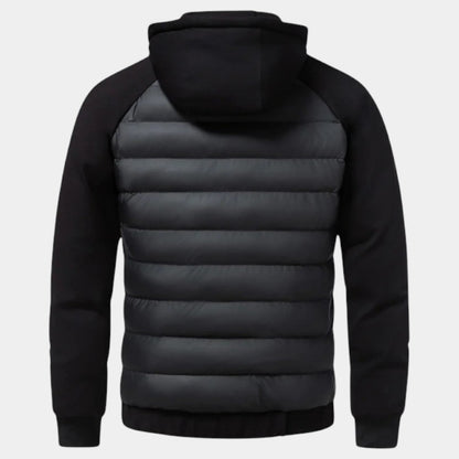 Men’s Padded Hooded Jacket With Zip Fastening