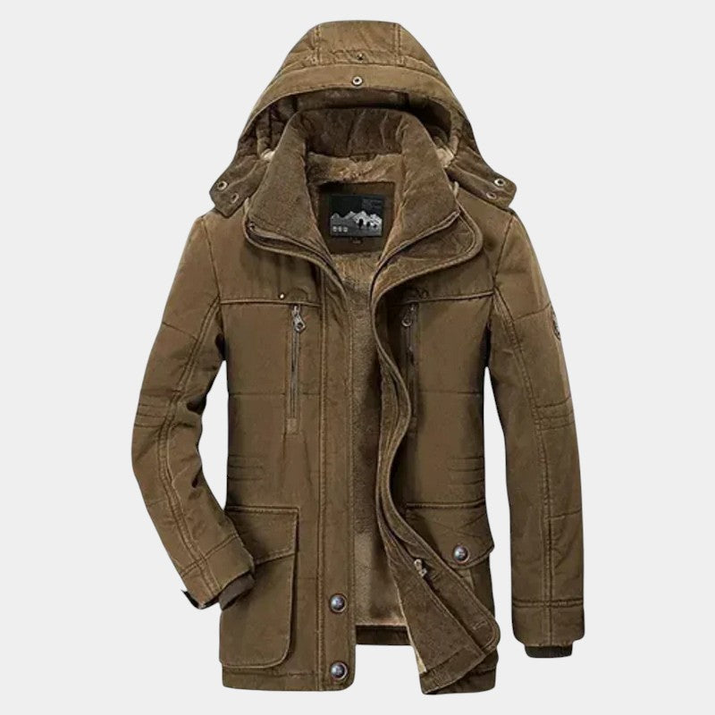 Men’s Padded Hooded Jacket With Zip Fastening