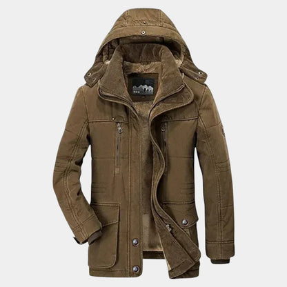Men’s Padded Hooded Jacket With Zip Fastening