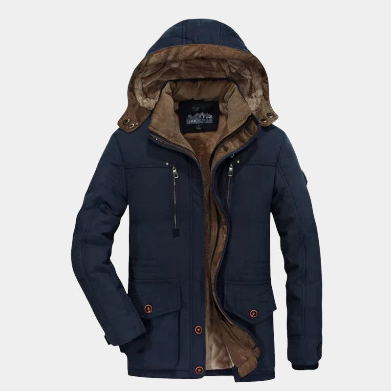 Men’s Padded Hooded Jacket With Zip Fastening