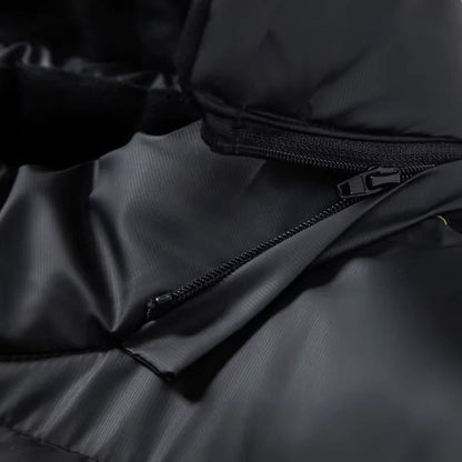 Men’s Padded Hybrid Jacket With Hood and Knit Sleeves