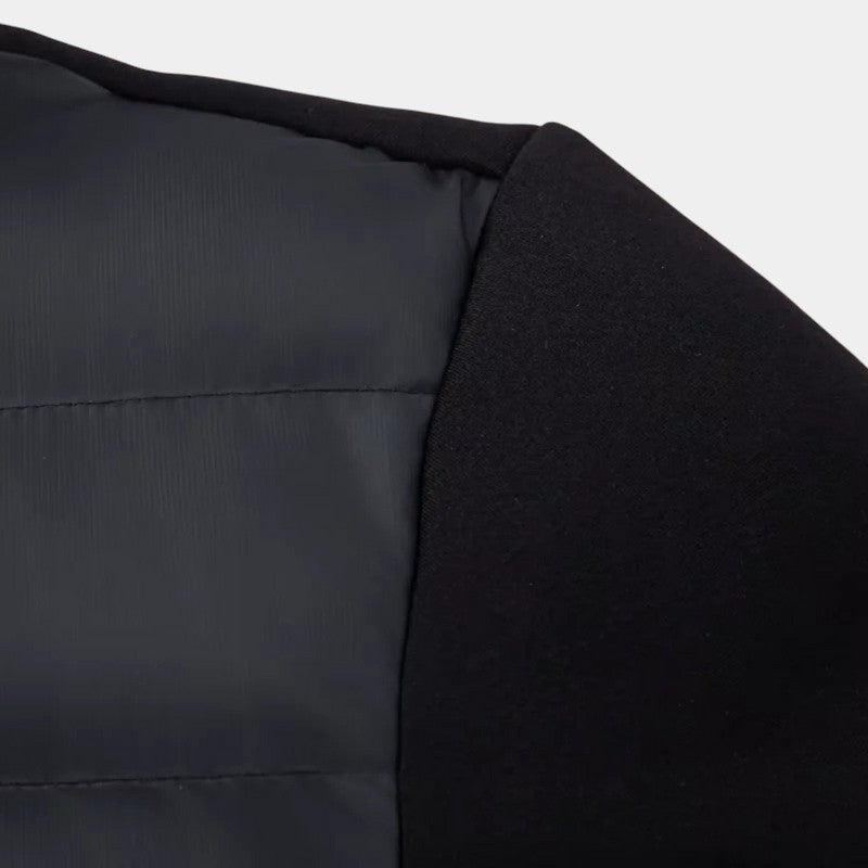 Men’s Padded Hybrid Jacket With Hood and Knit Sleeves