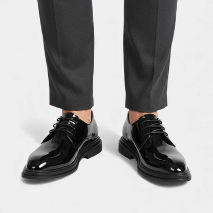 Men’s Patent Derby Shoes With Laces