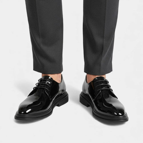 Men’s Patent Derby Shoes With Laces