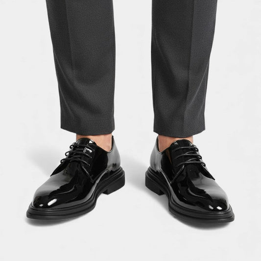 Men’s Patent Derby Shoes With Laces