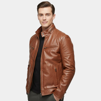 Men’s Polyester Blend Jacket With Insulated Lining and Wind Guard