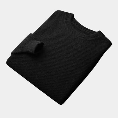 Men’s Soft Blend Sweater With Turtleneck and Ribbed Knit